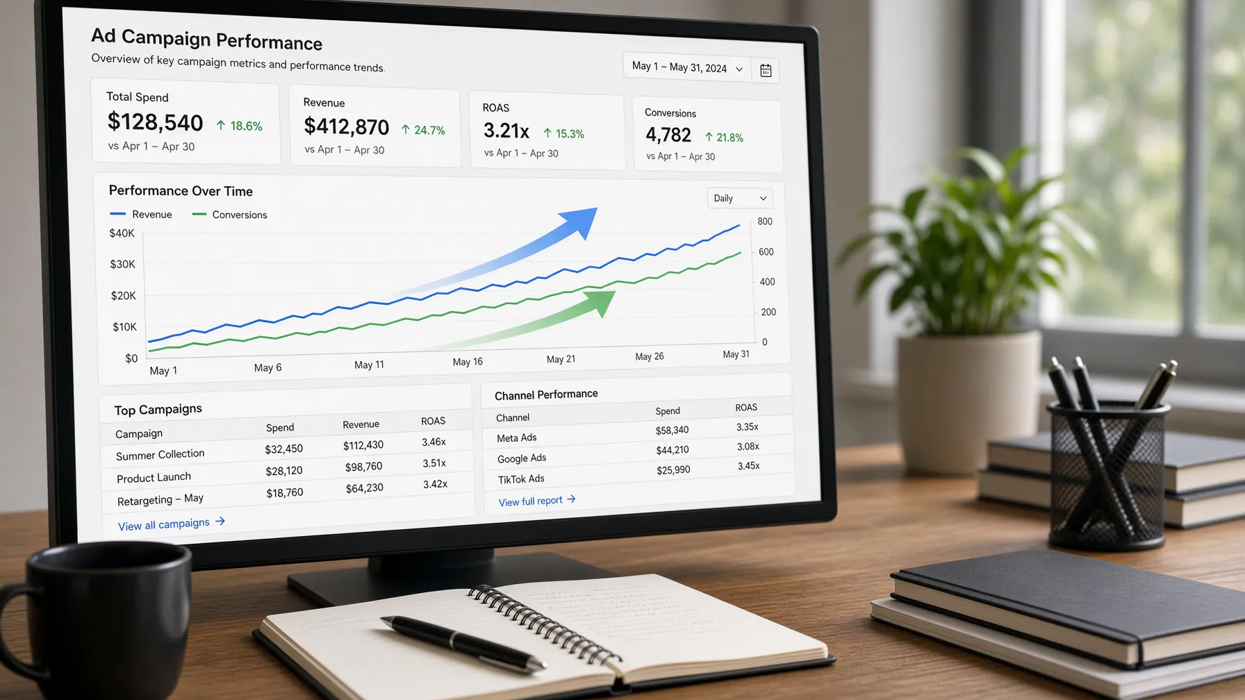 Digital ad campaign performance dashboard