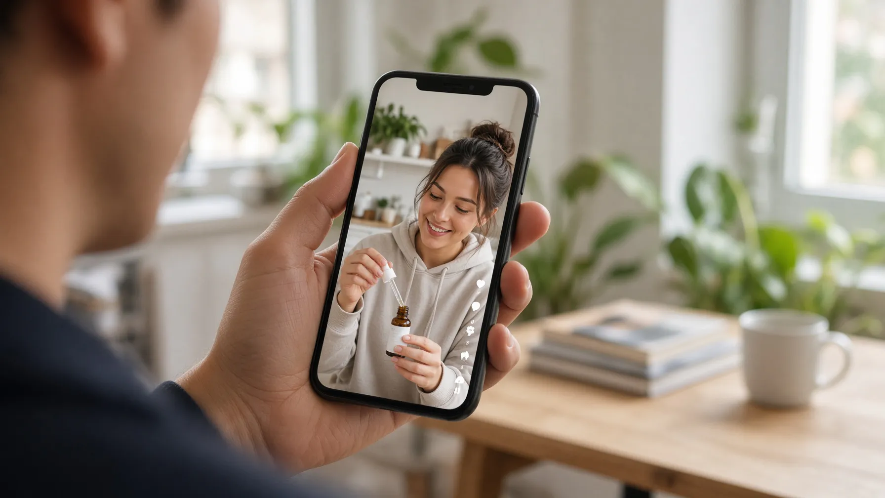 Viewing a native UGC video ad on a smartphone
