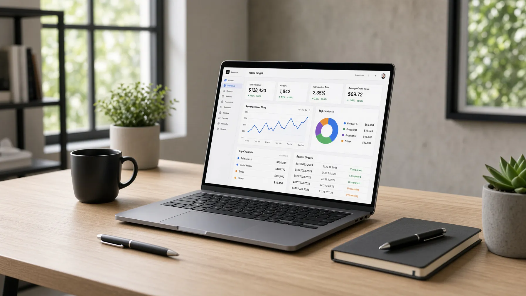Modern workspace for ecommerce creators