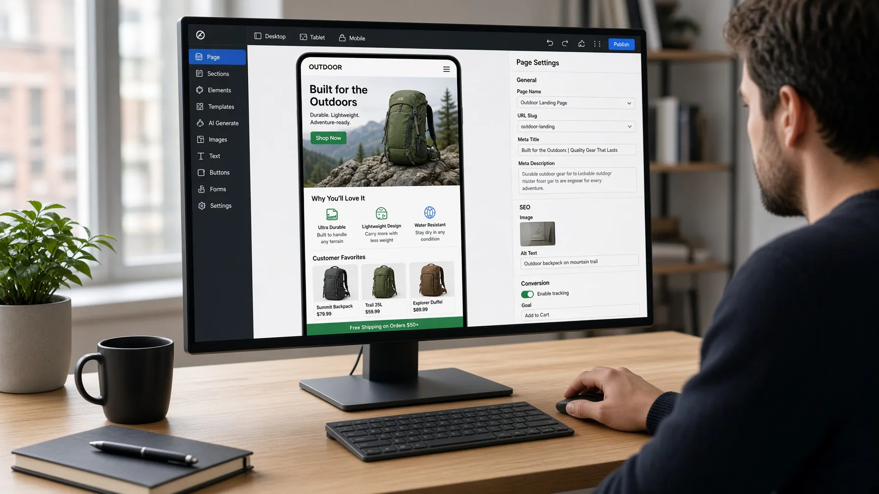 Generating landing pages with AI