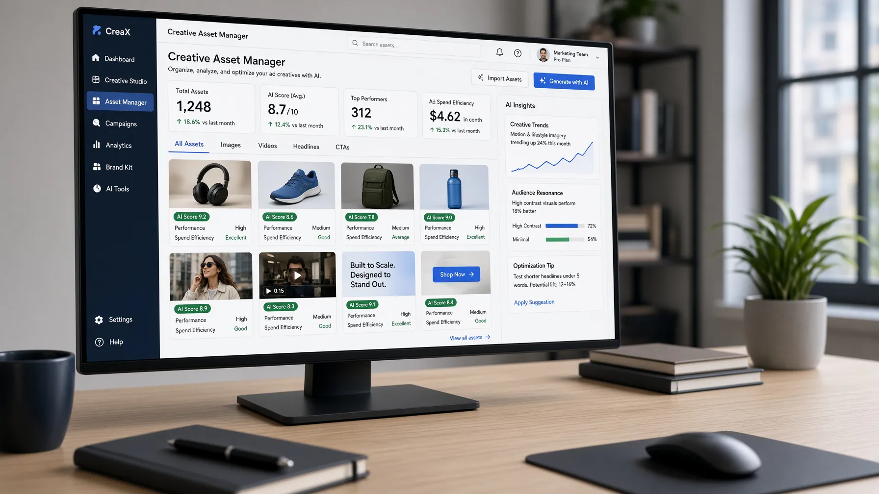 AI marketing dashboard interface