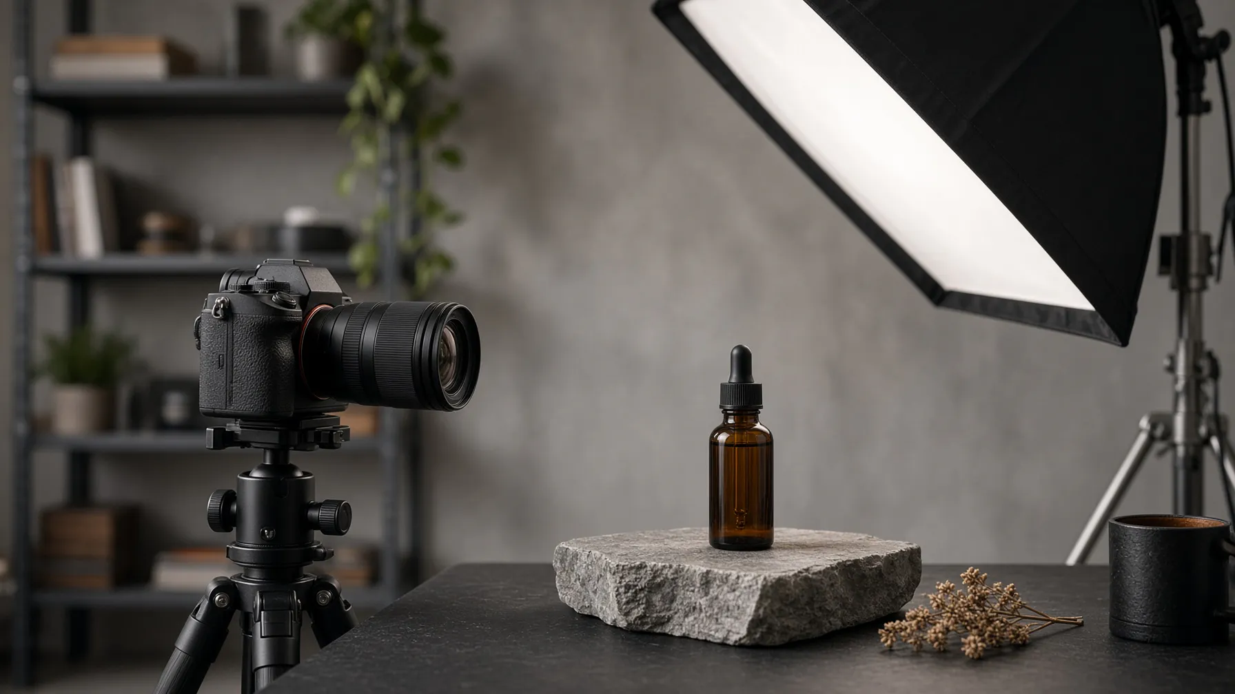 Professional studio setup for ad creative production