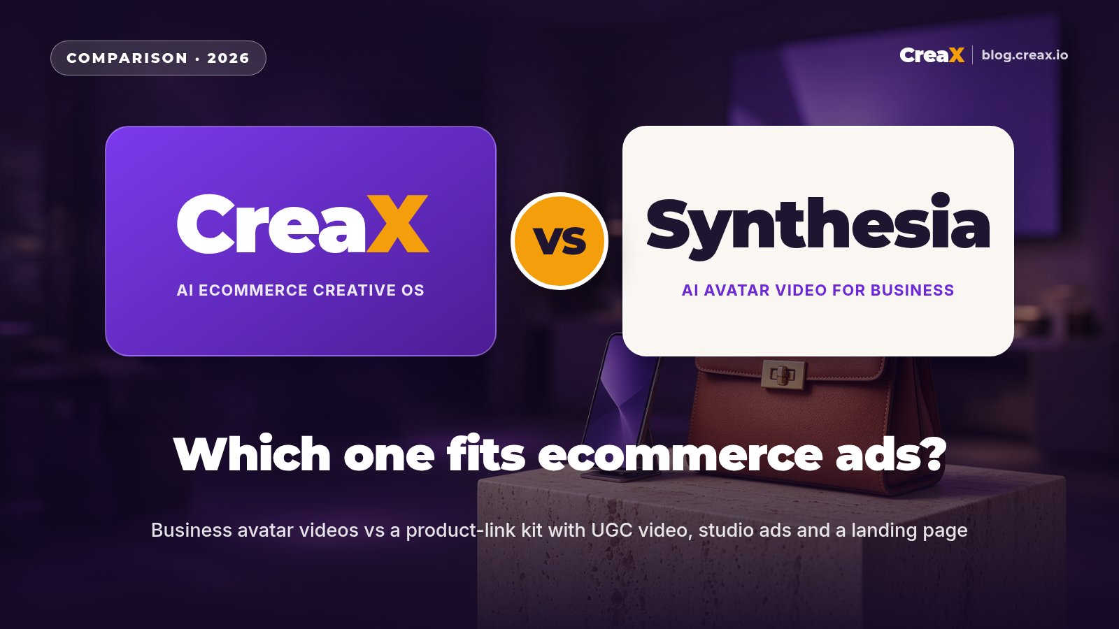 CreaX vs Synthesia: Training Videos vs Ecommerce Ad Creatives