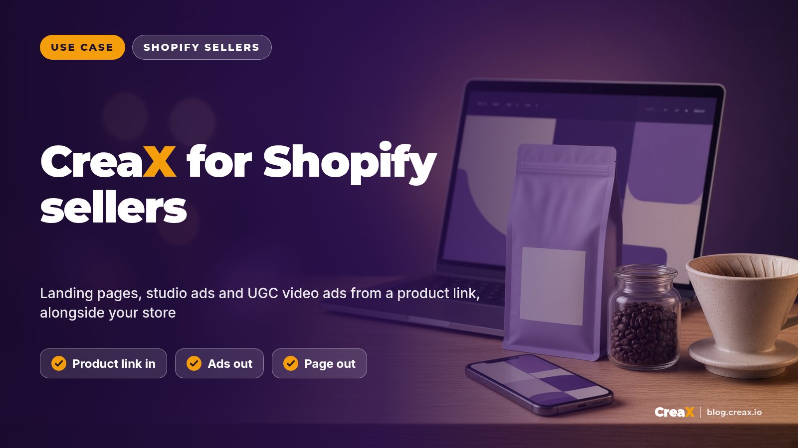CreaX for Shopify Sellers: Pages and Ads Without the Busywork