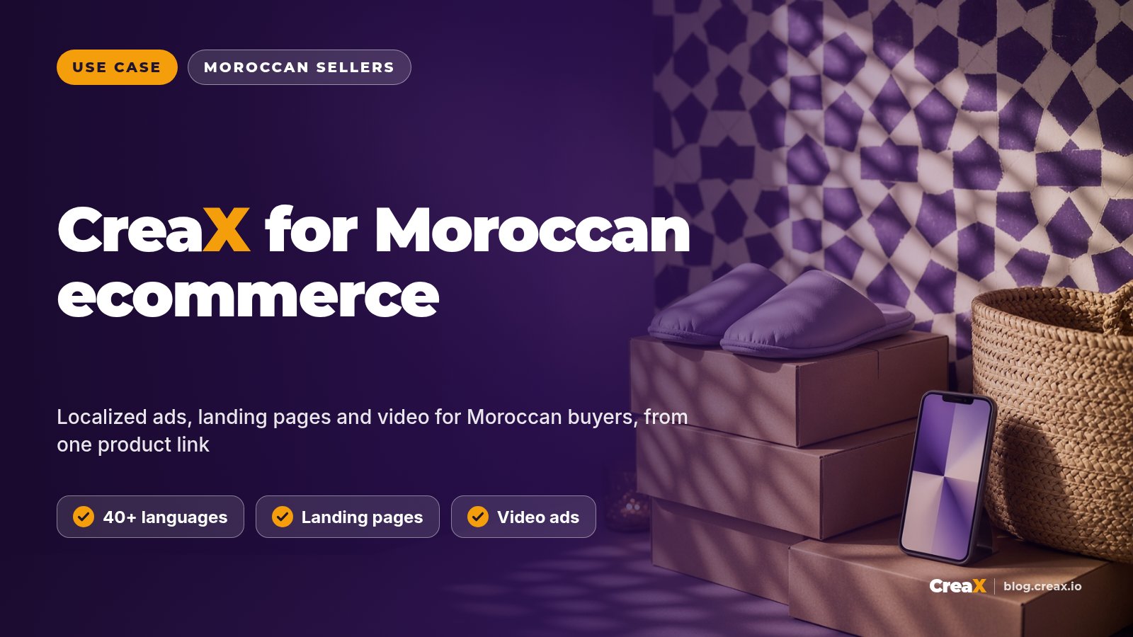 CreaX for Moroccan Ecommerce: Localized Ads and Landing Pages