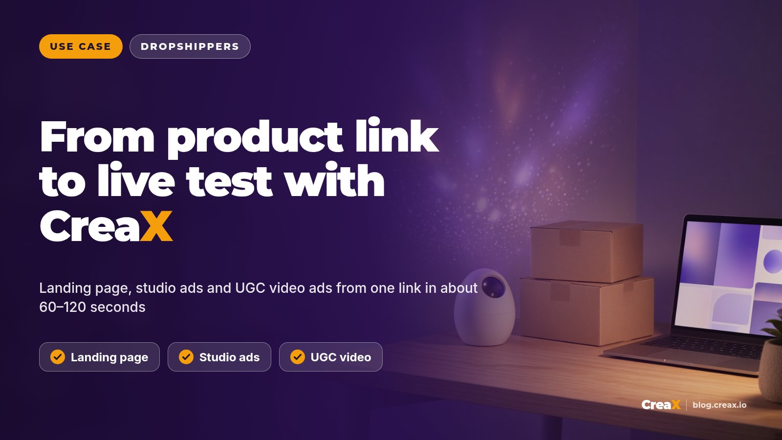 CreaX for Dropshippers: From Product Link to Live Test