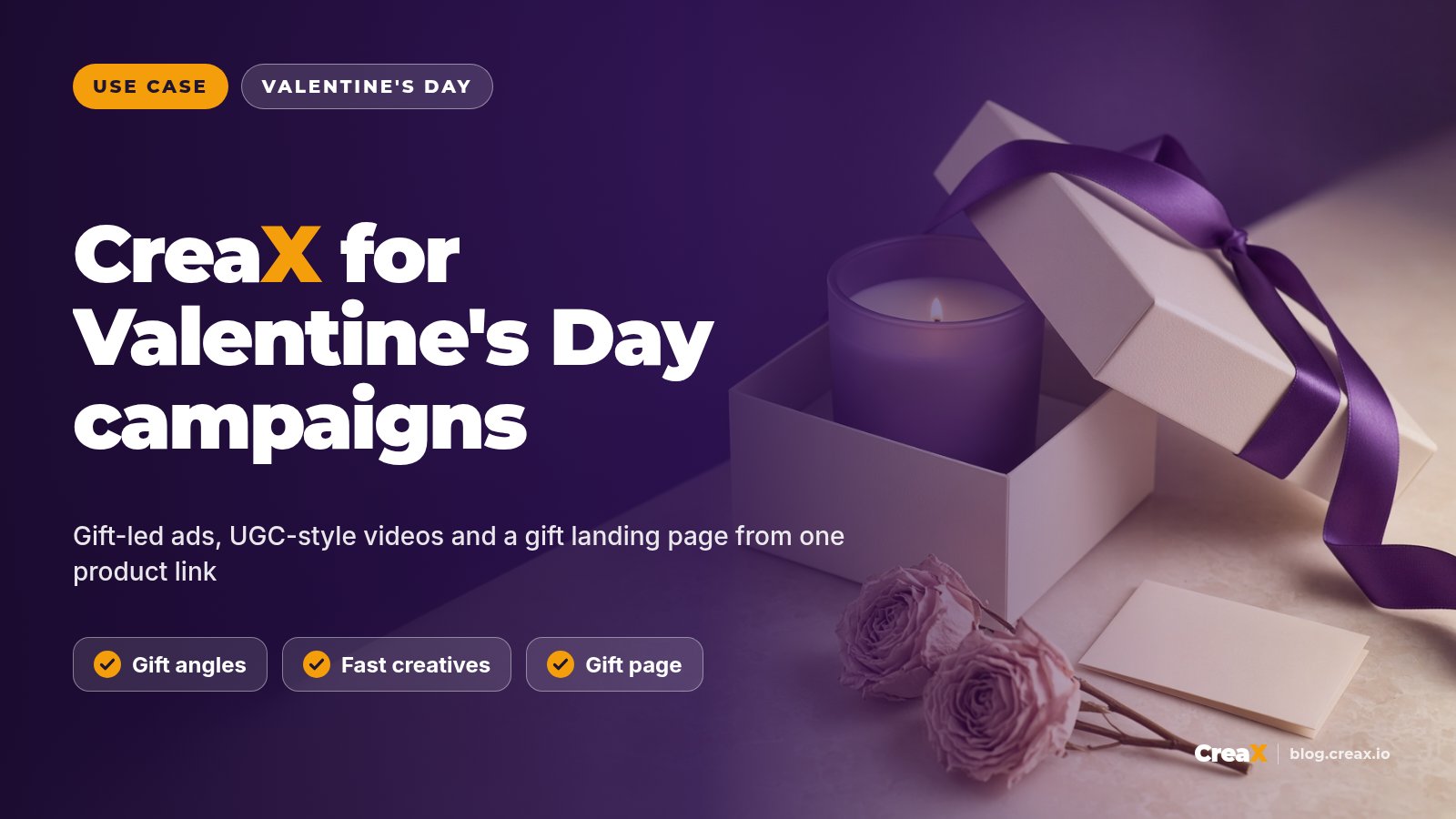 CreaX for Valentine's Day Campaigns: Gift Ads and Landing Pages